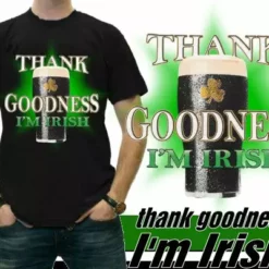 Bewild Men's T-Shirts St. Patrick's Day Tees - Thank Goodness I'm Irish T-Shirt