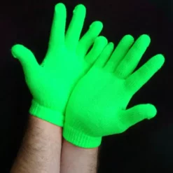 Bewild Neon & Black Light Accessories Super Glow Reactive Rave Gloves (Glows Under Black Light)