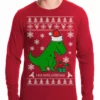 Bewild T-Rex Hates Christmas - Ugly Christmas Sweater Adult Thermal Shirt