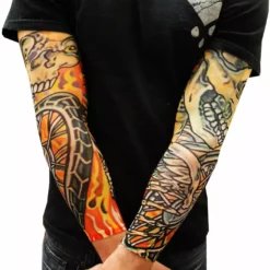 Bewild Illusion Tattoos Skull And Flames Biker Fake Tattoo Sleeves (Pair) 14 Bewild Illusion Tattoos Skull And Flames Biker Fake Tattoo Sleeves (Pair)