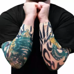 Bewild Illusion Tattoos Tattoo Sleeves - Tiger Vs. Dragon Temporary Tattoo Sleeves (Pair)