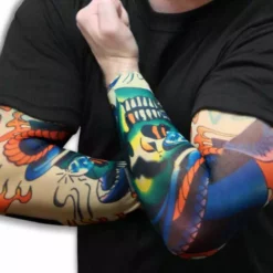 Bewild Tattoo Sleeves - Top Hat Skeleton Temporary Tattoo Sleeves (Pair) Illusion Tattoos