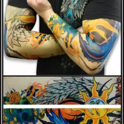 Bewild Illusion Tattoos Tattoo Sleeves - Two Faced Sun Temporary Tattoo Sleeves (Pair)