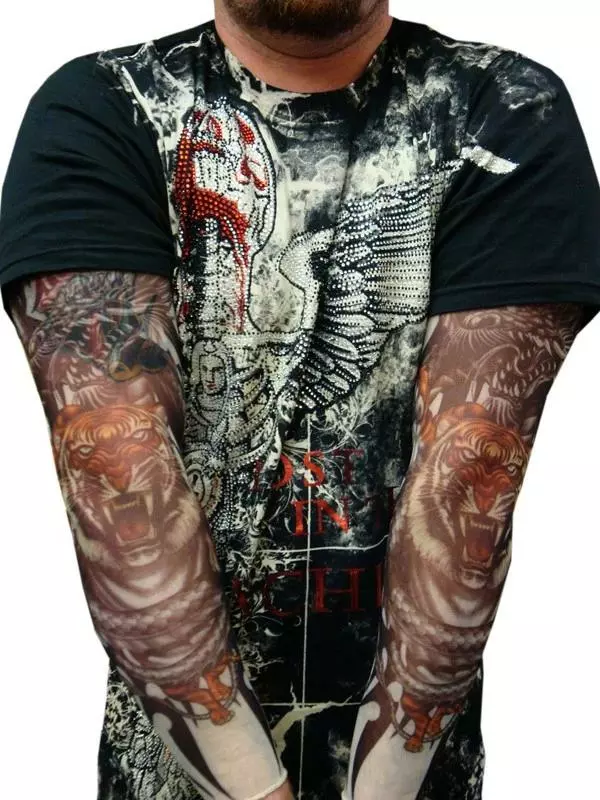 Bewild Tattoo Sleeves - Vicious Tigers And Dragon Tattoo Sleeves (Pair) Illusion Tattoos 4 Bewild Tattoo Sleeves - Vicious Tigers And Dragon Tattoo Sleeves (Pair) Illusion Tattoos