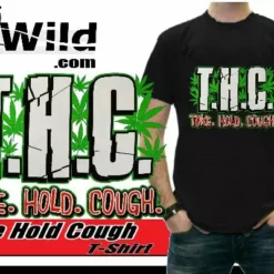Bewild Pothead & Stoner Tees - THC Toke Hold Cough T-Shirt