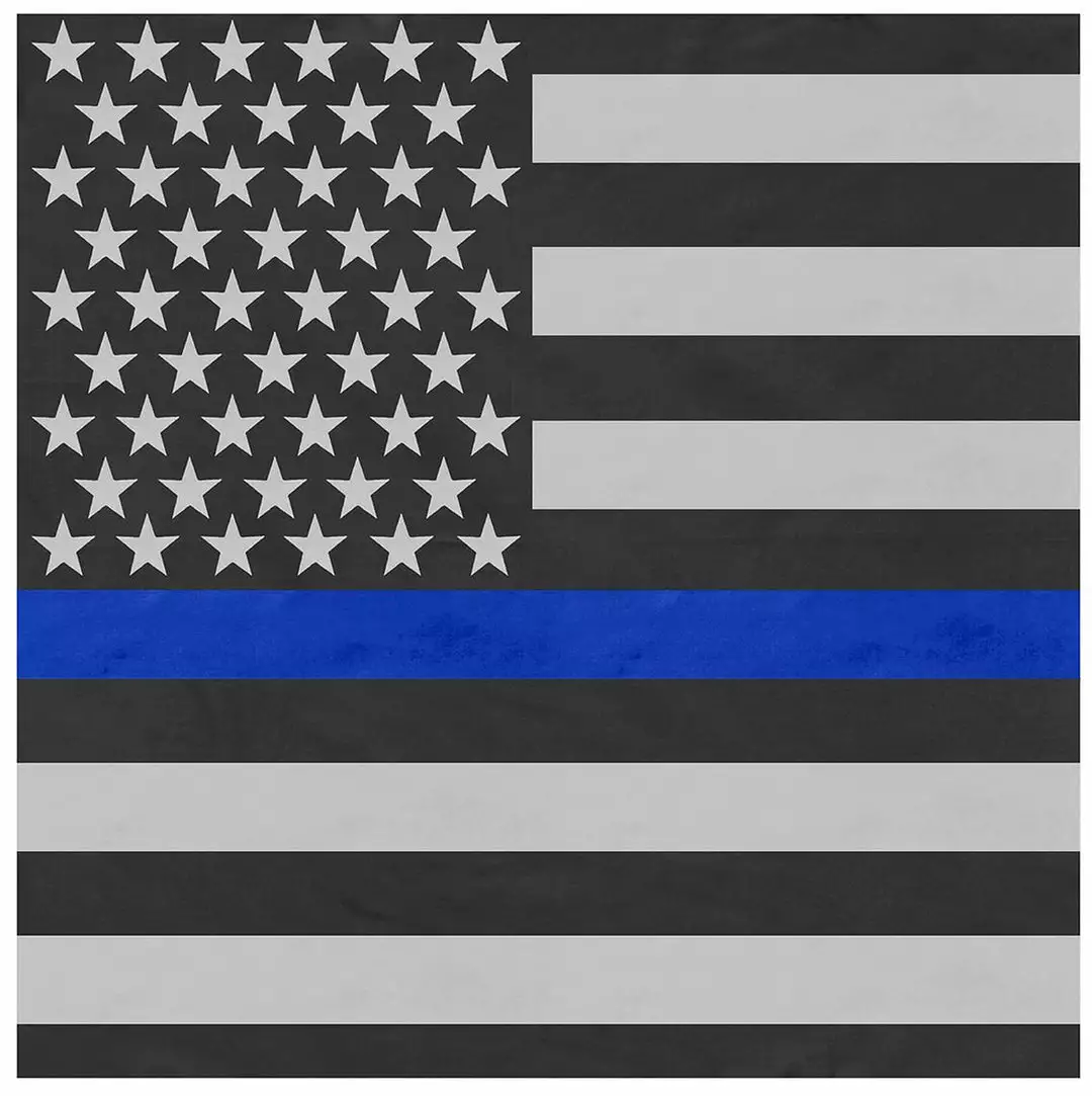 Bewild Thin Blue Line Flag Bandana (22x22") Bandannas 3 Bewild Thin Blue Line Flag Bandana (22x22") Bandannas