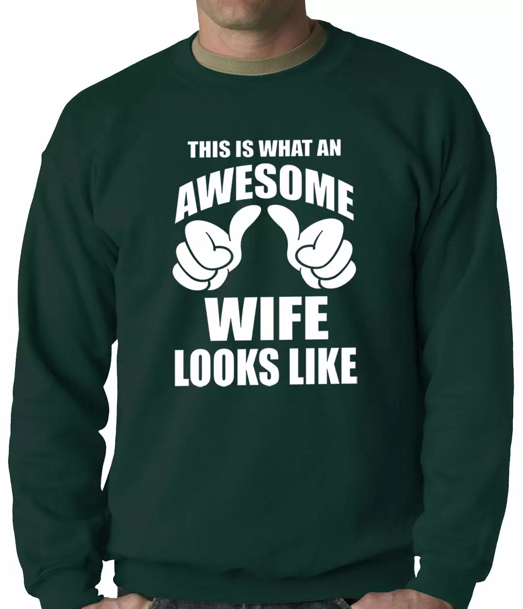 Bewild This Is What An Awesome Wife Looks Like Adult Crewneck Positive Reinforcement 5 Bewild This Is What An Awesome Wife Looks Like Adult Crewneck Positive Reinforcement