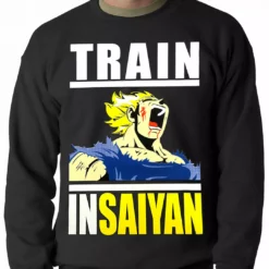 Bewild Comic Con & Gaming Clothing Video Game Train Like Insaiyan Adult Crewneck