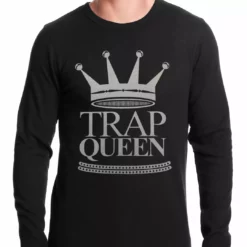 Bewild Hip-Hop Inspired Clothing Trap Queen Full Silver Thermal Shirt