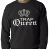 Bewild Hip-Hop Inspired Clothing Trap Queen Silver Crown Adult Crewneck