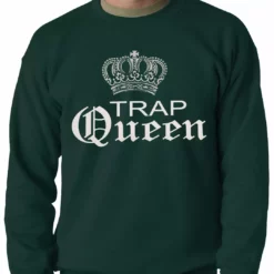 Bewild Hip-Hop Inspired Clothing Trap Queen Silver Crown Adult Crewneck