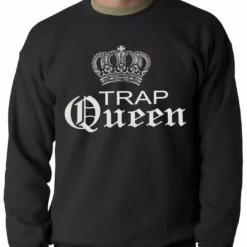 Bewild Hip-Hop Inspired Clothing Trap Queen Silver Crown Adult Crewneck