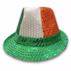 Bewild Buckets & Fedoras Tri-Color Fedora Hat - Irish Sequin Party Hat