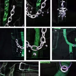 Tripp Darkstreet NYC - "Fallout" Bondage Pants (Black / Green) 20 Tripp Darkstreet NYC -