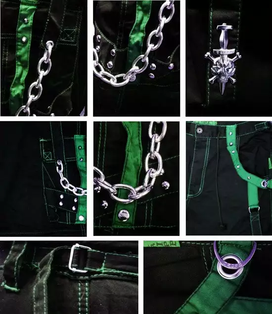 Tripp Darkstreet NYC - "Fallout" Bondage Pants (Black / Green) 15 Tripp Darkstreet NYC - "Fallout" Bondage Pants (Black / Green)