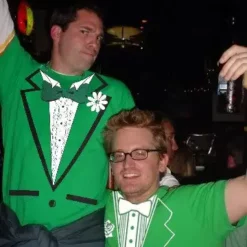 Bewild Men's T-Shirts Tuxedo Shirt - Men's Irish Green Tuxedo T-Shirt With Ruffles