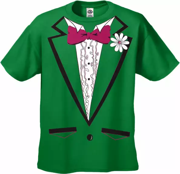 Bewild Tuxedo T-Shirts - Mens Irish Green Ruffled Tuxedo T-Shirt 3 Bewild Tuxedo T-Shirts - Mens Irish Green Ruffled Tuxedo T-Shirt