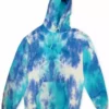 Bewild Tie Dye Tops Tye Dye Pull Over Hoodie (Aqua Splash)