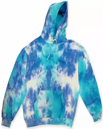 Bewild Tie Dye Tops Tye Dye Pull Over Hoodie (Aqua Splash) 3 Bewild Tie Dye Tops Tye Dye Pull Over Hoodie (Aqua Splash)