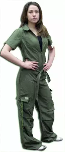 Bewild UFO Girly Hipster Flight Suit (Olive) UFO Skirts & Coveralls 4 Bewild UFO Girly Hipster Flight Suit (Olive) UFO Skirts & Coveralls