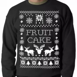 Bewild Holiday Prints Ugly Christmas Sweater Fruit Cake Adult Crewneck 11 Bewild Holiday Prints Ugly Christmas Sweater Fruit Cake Adult Crewneck