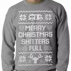 Bewild Ugly Christmas Sweater - Merry Christmas Shitters Full Ugly Adult Crewneck
