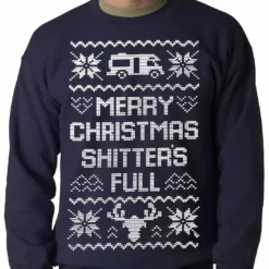 Bewild Ugly Christmas Sweater - Merry Christmas Shitters Full Ugly Adult Crewneck
