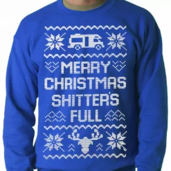 Bewild Ugly Christmas Sweater - Merry Christmas Shitters Full Ugly Adult Crewneck