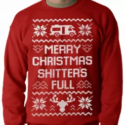 Bewild Ugly Christmas Sweater - Merry Christmas Shitters Full Ugly Adult Crewneck