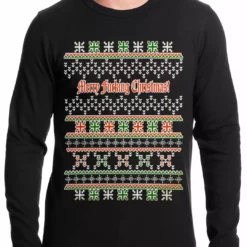 Bewild Holiday Prints Ugly Christmas Thermal - Merry F*cking Christmas Thermal Shirt