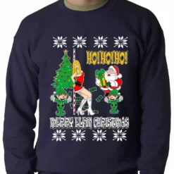 Bewild Santa And The Stripper Crewneck Sweatshirt Holiday Prints
