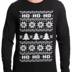 Bewild Ugly Christmas Thermal - Snowflake HO HO HO Thermal Shirt
