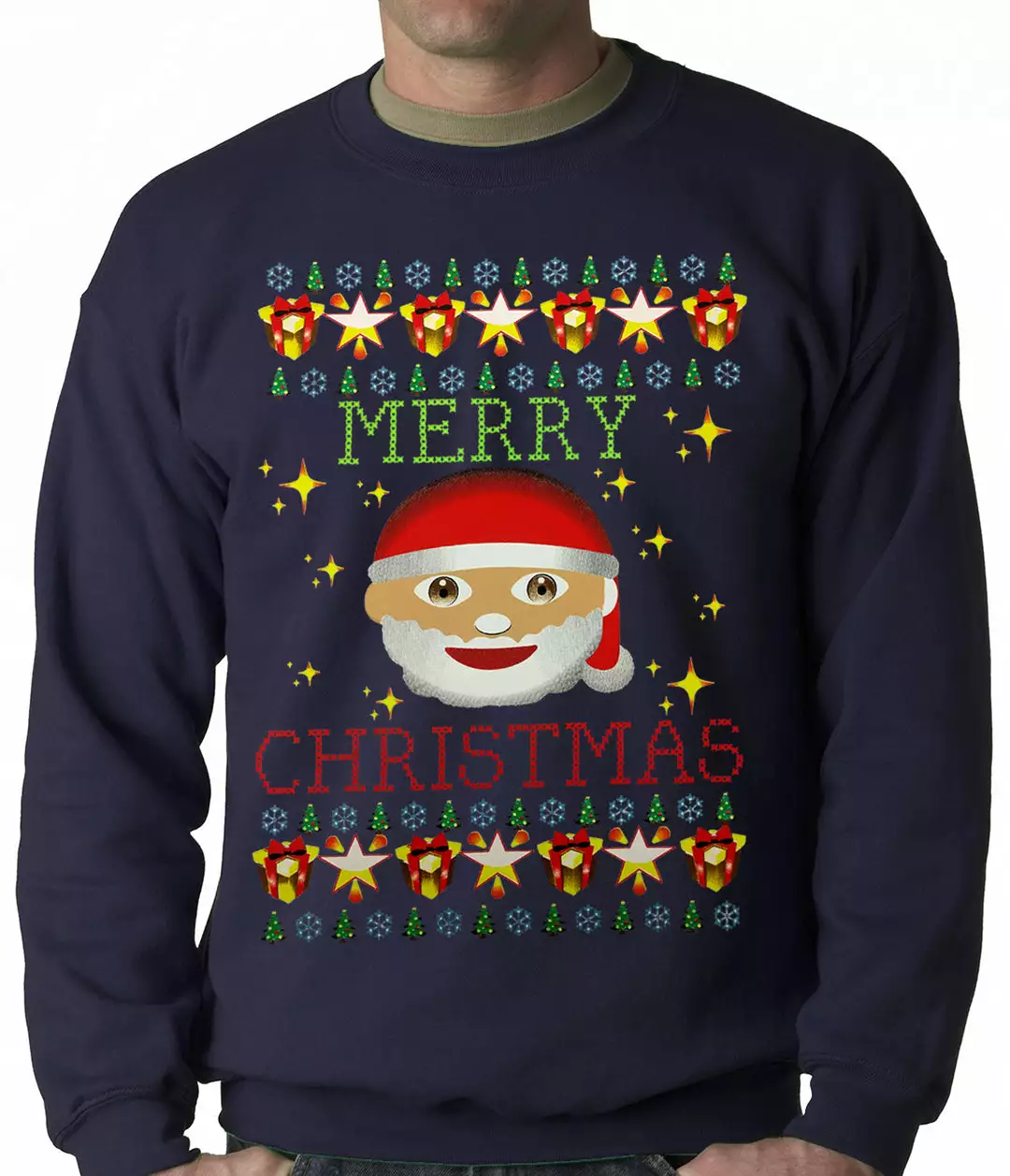 Bewild Ugly Christmas Sweater - Ugly Christmas Tee - Emoji Santa Ugly Christmas Adult Crewneck Holiday Prints 9 Bewild Ugly Christmas Sweater - Ugly Christmas Tee - Emoji Santa Ugly Christmas Adult Crewneck Holiday Prints
