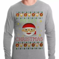 Bewild Holiday Prints Ugly Christmas Thermal - Ugly Christmas Tee - Emoji Santa Ugly Christmas Thermal Shirt 6 Bewild Holiday Prints Ugly Christmas Thermal - Ugly Christmas Tee - Emoji Santa Ugly Christmas Thermal Shirt