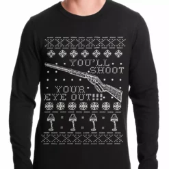 Bewild Holiday Prints Ugly Christmas Thermal - You'll Shoot Your Eye Out Ugly Christmas Thermal Shirt