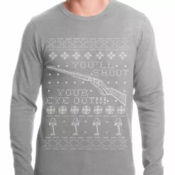 Bewild Holiday Prints Ugly Christmas Thermal - You'll Shoot Your Eye Out Ugly Christmas Thermal Shirt