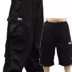 Bewild Zip Off UFO Unisex Basic UFO Pants W/ Zip Off Legs To Shorts (Black)