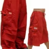 Bewild Unisex Basic UFO Pants W/ Zip Off Legs To Shorts (Red) Zip Off UFO 2 Bewild Unisex Basic UFO Pants W/ Zip Off Legs To Shorts (Red) Zip Off UFO