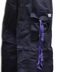 Bewild Unisex Basic UFO Pants With Contrast Stitching (Black/Purple)