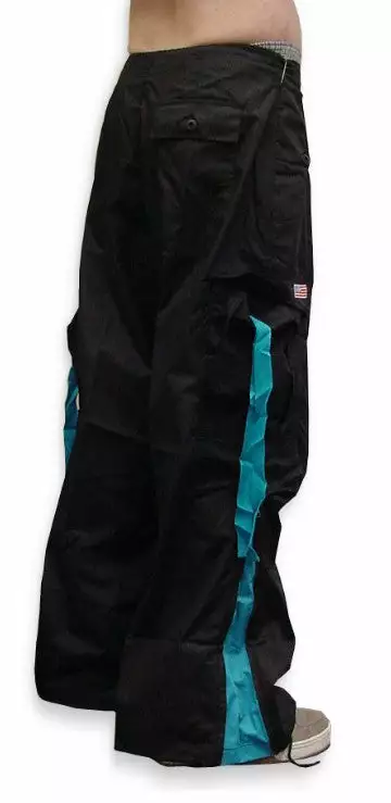 Bewild Unisex Basic UFO Pants With Expandable Bottoms (Black/Turquoise) Expandable Bottom UFO 6 Bewild Unisex Basic UFO Pants With Expandable Bottoms (Black/Turquoise) Expandable Bottom UFO