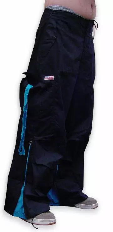 Bewild Unisex Basic UFO Pants With Expandable Bottoms (Black/Turquoise) Expandable Bottom UFO 4 Bewild Unisex Basic UFO Pants With Expandable Bottoms (Black/Turquoise) Expandable Bottom UFO