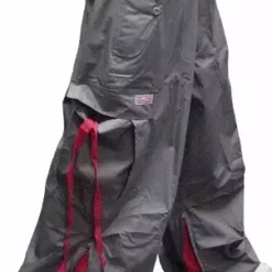 Bewild Unisex Basic UFO Pants With Expandable Bottoms (Grey / Red)