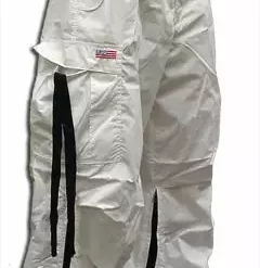 Bewild Unisex Basic UFO Pants With Expandable Bottoms (White / Black)