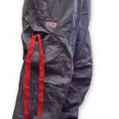 Bewild Basic Unisex UFO Unisex UFO Pants With Contrast Color (Grey/Red)