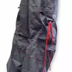 Bewild Basic Unisex UFO Unisex UFO Pants With Contrast Color (Grey/Red)