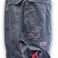 Bewild Basic Unisex UFO Unisex UFO Pants With Contrast Color (Grey/Red)