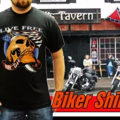 Bewild Biker Hoodies - Live Free Or Die Men's Biker Hoodie (Black)