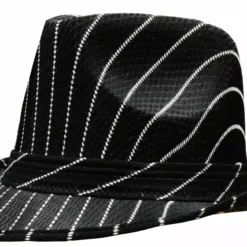 Bewild Black Pin-Striped Fedora Hat