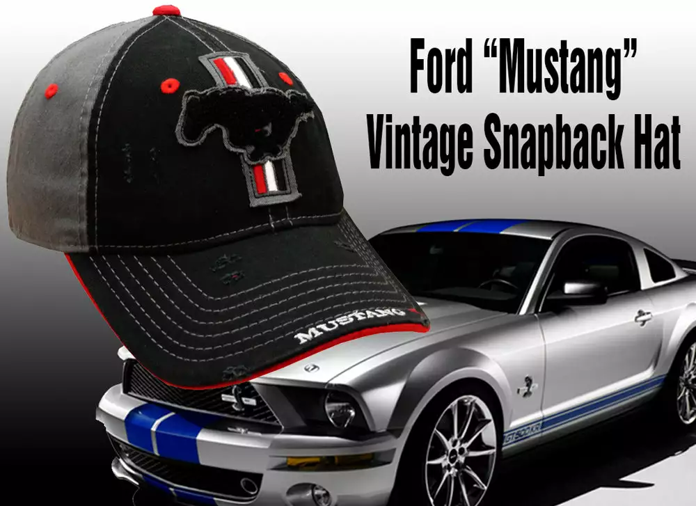 Bewild Ford "Mustang" Vintage Snapback Hat 12 Bewild Ford "Mustang" Vintage Snapback Hat