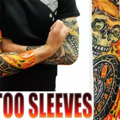 Bewild Illusion Tattoos Skull And Flames Biker Fake Tattoo Sleeves (Pair) 21 Bewild Illusion Tattoos Skull And Flames Biker Fake Tattoo Sleeves (Pair)